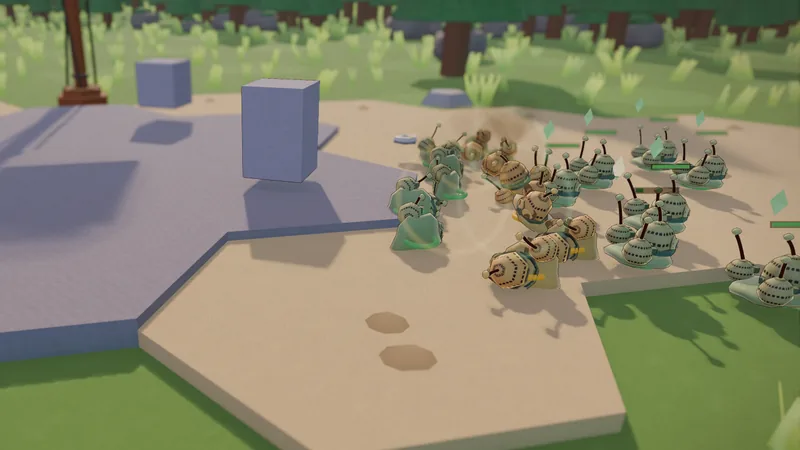 Two armies meeting on a lane